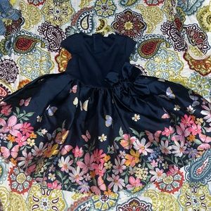 H&M navy with flowers dress size 3/4T [D-34]